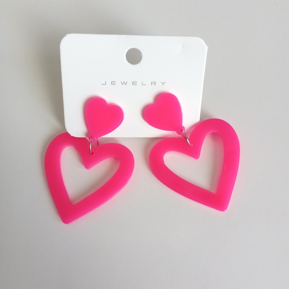 Fashion Jewelry Heart Dangle Earrings - Picture 2 of 5